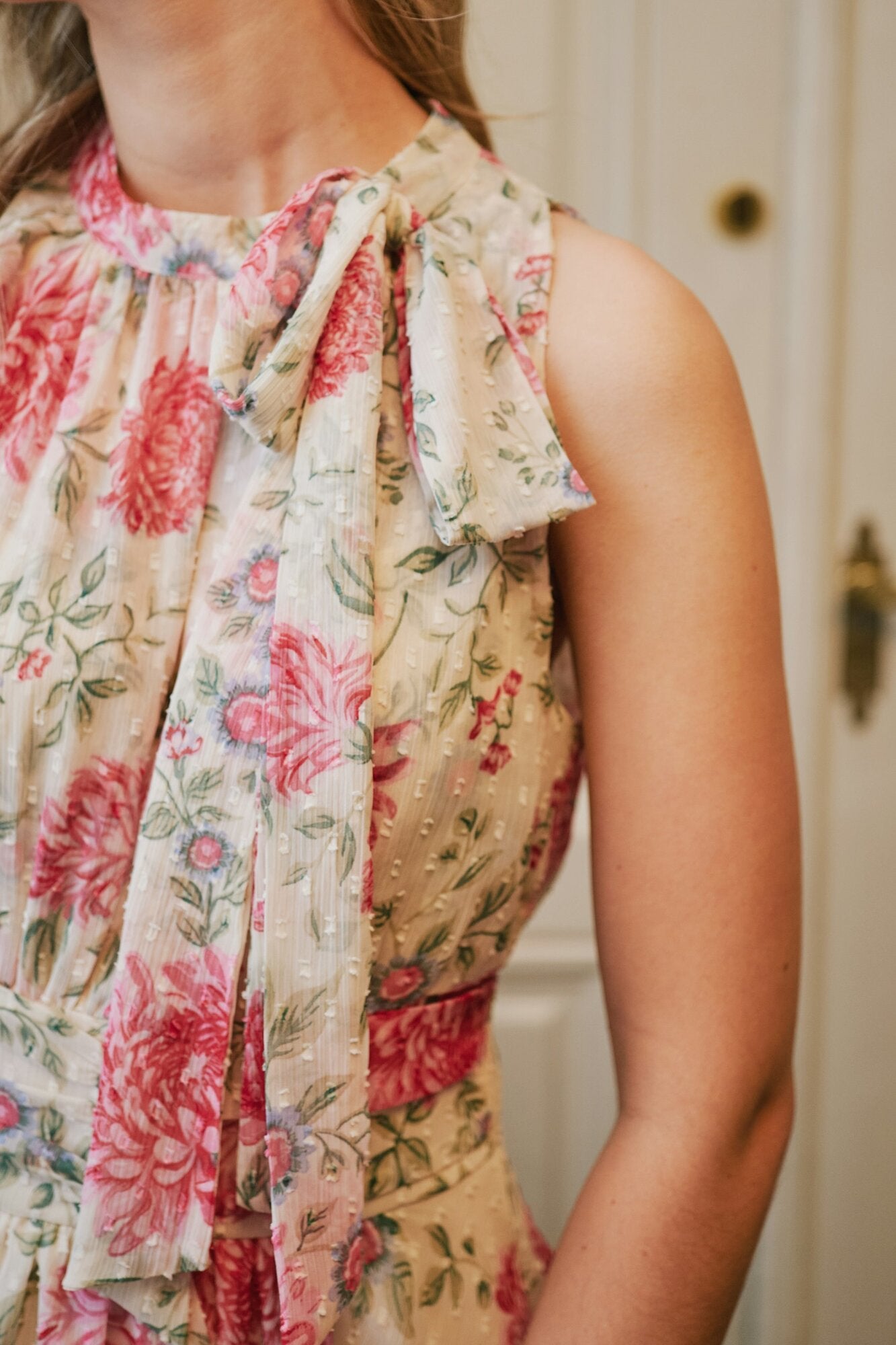 Marli Big Flower kjole - creme